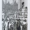 Prent: 'C. van der Burg krijgt het zwaard over het hoofd' [Leeuwarden 16-5-1789], gravure door R. Vinkeles naar J. Buys. Proefdruk voor de letter met bovenstaand onderschrift in potlood.