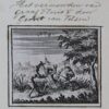 Prent: 'Het vermoorden van graaf Floris V door Gerrit van Velzen' [d.d. 27-6-1296], kleine anonieme gravure met middenboven: No. 4. Deze tekst in handschrift.