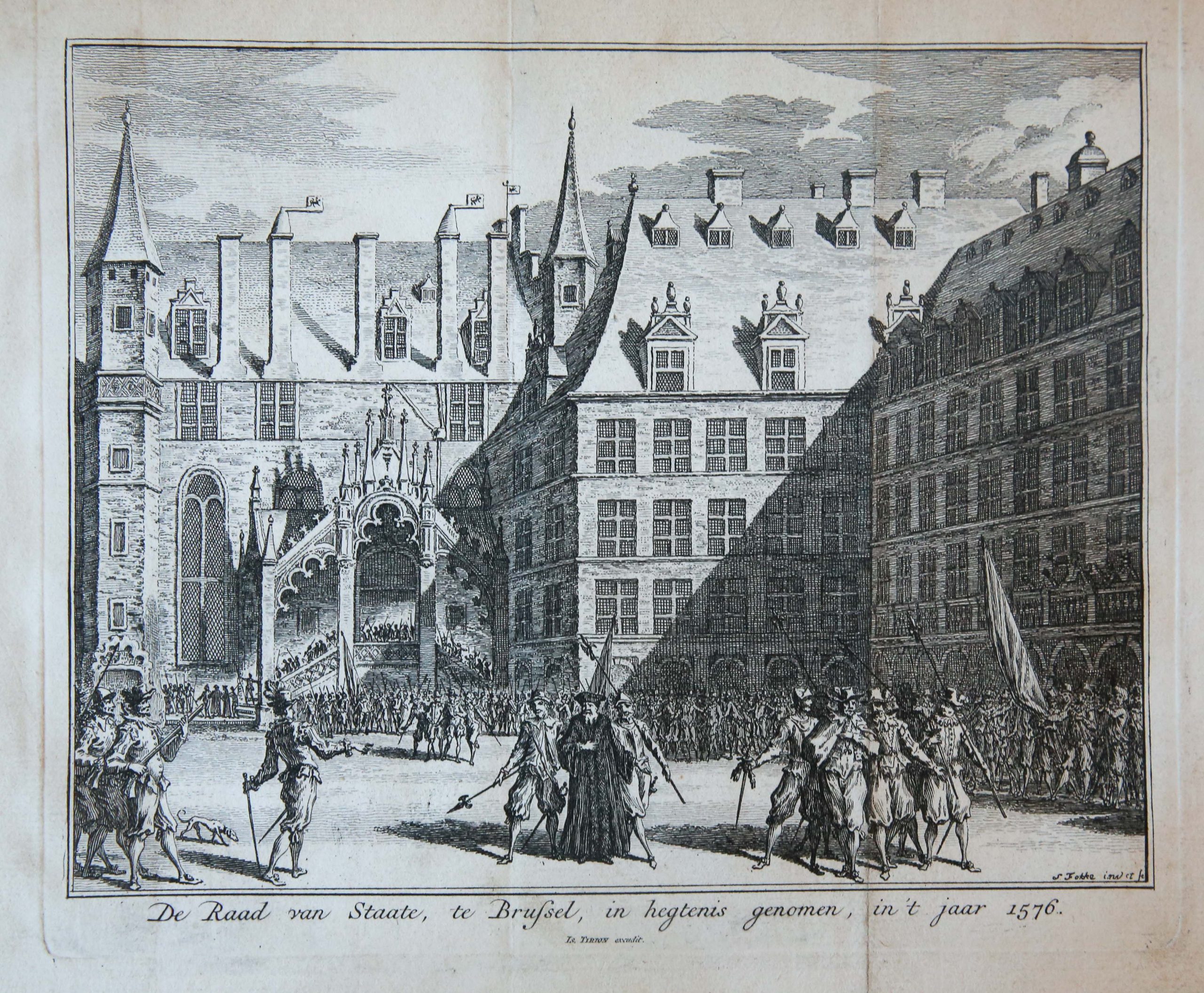 Fokke, Simon (1712-1784) - 'De Raad van Staate, te Brussel, in hegtenis genomen, in 't jaar 1576'; Council of State in Brussels taken into custody, 1578