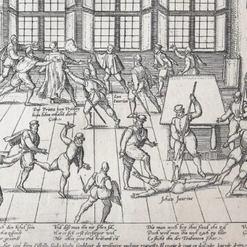 Prent: [De aanslag op Willem I door Jean Jaureguy, 18-3-1582], gravure.