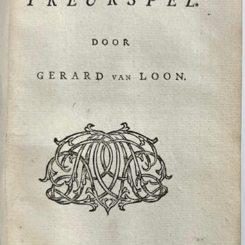 [Convolute, ca. 1674-1711, Theatre] Haagsche broedermoord, of Dolle blydschap. Frederikstad, J.E. Smith, n.d. (±1674), (4), 112p. (convolute of 8 plays)
