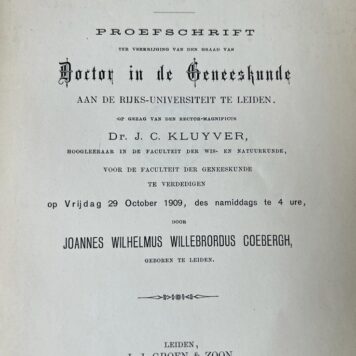 [Dissertation 1909] Over de oorzaken van dwarsligging Leiden J.J. Groen & Zn 1909, 75 pp.