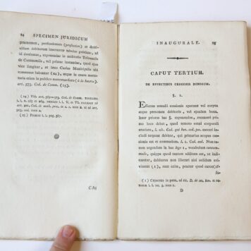Specimen juridicum inaugurale, de cessione bonorum secundum juris Romani et hodierni principia [...] Leiden Wed. M. Cyfveer, Jz. 1824