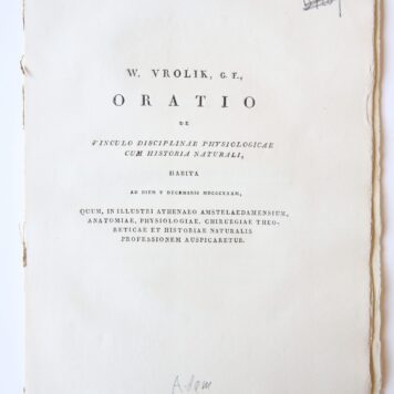 Oratio de vinculo disciplinae physiologicae [....] 1832.