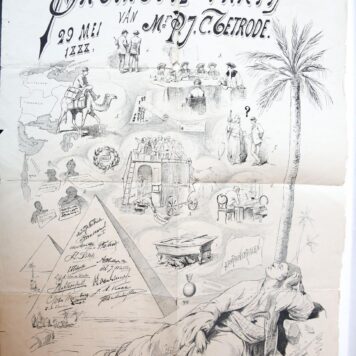 Prent op de promotie van Mr P.J.C.Tertrode Amsterdam Braakensiek 1888.