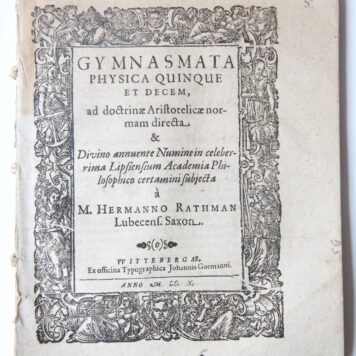 Gymnasmata physica quinque et decem Wittenberg Johann Gormann 1610.