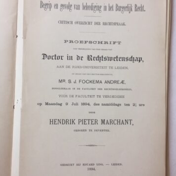 Begrip en gevolg van beleediging in het Burgerlijk Recht. Critisch overzicht der rechtspraak. Proefschrift [...] Leiden Eduard IJdo 1894
