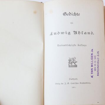 Ludwig Uhland's gedichte, Stuttgart 1881, geb., 491 pag.