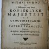 K. Brants Withal in rou over 't afsterven van haer koninklyke Majesteit van Grootbrittanie, aen den heere Petrus Francius, hoogleeraar der historien, welsprekendheit en Grieksche tale in de doorlugte schole t'Amsterdam. Amsterdam, Gerrit Slaets, 1695. 4º: [10] p. Incompleet? A2 ontbreekt?