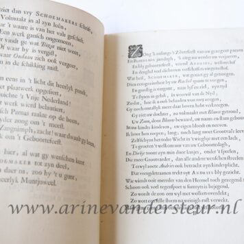 Op het achtenveertigste verjaaren van Monsieur Andries Schoemaker, geviert in Amsterdam den 9den october 1708. z.p. 4º. Incompleet, bevat alleen pp. [5]-[10] van 15 p., met een gedicht door J. van Oosterwijk.