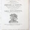 Den triumpherenden Cupido. Op het huwelyk van ... Diderik De leeuw, heere van Schalkwijk, Pothuizen, Blokhoven en Rietveld, enz., enz. en ... Sara Hinloopen, in den egten staat vereenigt [te Utrecht]den 25 Augusti 1711. Utrecht, wed. G. Muntendam, z.j. 4º: 8 p.