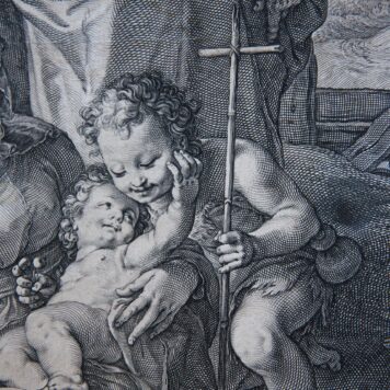 [Antique print, engraving] Holy Family with St. John (Life of the Virgin; set), published 1593, 1 p.