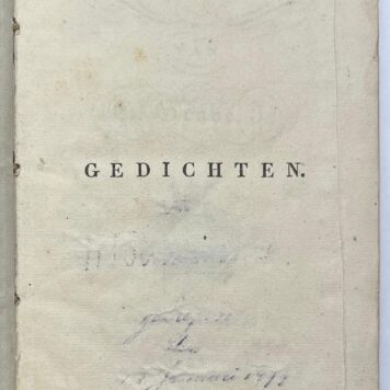 Literature 1823 | Gedichten. Amsterdam, Visser & Comp., 1823, 10, 172 pp.