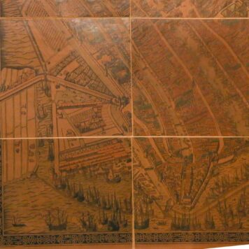 De groote kaart van Amsterdam in 1544 van Kornelis Antoniszoon in twaalf bladen, behoorende bij het vijfde deel der Geschiedenis van Amsterdam door J. Ter Gouw naar het oorspronkelijke gephotographeerd en in 14 kleuren op Hollandsch papier gedrukt door Tresling & Co. te Amsterdam. Amsterdam, Tj. van Holkema, 1885.