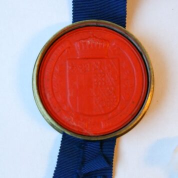 Grant of arms, donated by Alfred Scott Scott-Galty, Garter, Principal King-of Arms and William Henry Weldon Esq. Norroy to George Buckworth-Herne-Soame, formerly Harrison (1872-1912).