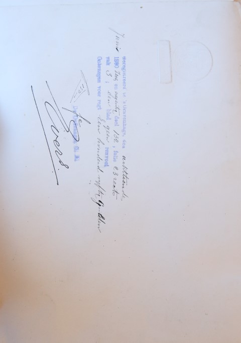 Patent of nobility donated by Queen-widow-regent Emma (1858-1934), regent for Princess Wilhelmina (1880-1962), to Louis Christiaan van den Brandeler, captain of the general staff of the Netherlands Royal Army designated to the task of militaire verkenningen, being military reconaissance, entitling him to add the noble prefix of 'jonkheer' to his family name.