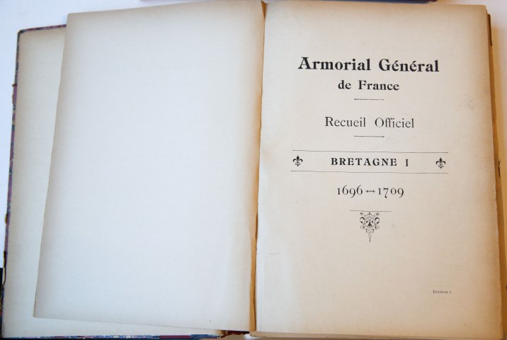 Armorial Général de France. Recueil officiel. 1696-1709.