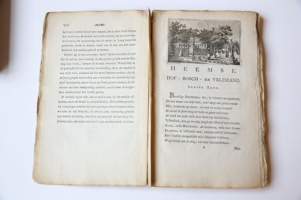 Heemse. Hof- bosch- en veldzang. In vier zangen. Utrecht, Wed. J. van Schoonhoven, 1783.