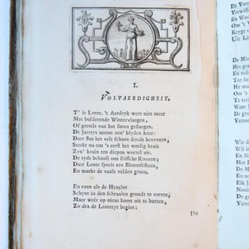 [Literature, love, [ca 1721]] Eeuwigduurende Liefdes almanak, zinnebeeldig, volgens den algemeenen Almanaks-trant, de wisselvalligheden der minnaeren, die in alle liefde-jaeren voorvallen, aanwyzende. Te Cyprus by Philander Mirtello, in den Mirteboom. [Leiden?], z.n., 1721. [Gebonden met:] Sleutel op den eeuwigduurenden liefdes almanak, die alhoewel door den heer Van Twist alleen zinspeelig, op zig zelf en zijn vryagie gemaakt is, evenwel voor een generaalen almanak der liefde kan werden geleezen en verstaan, z.p., z.j.