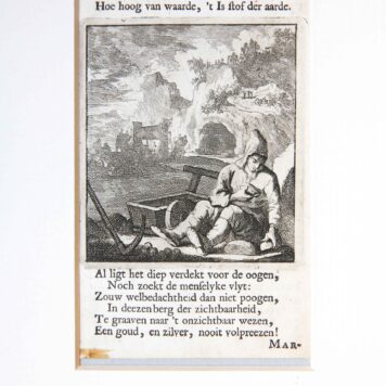 [Antique print, etching] De Bergwerker/The Minor, published ca. 1718.