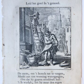 Antique print/originele prent: De Loodgieter/The Plumber.