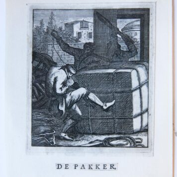 Antique print/originele prent: De Pakker/The Packer.