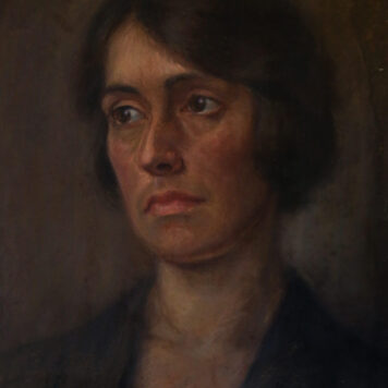 PESKI, VAN; ZORKOCZY--- Portret van Elisabeth Johanna van Peski, geb. Rotterdam 20-11-1902, dochter van Vincent en Emily M. Intveld. Krijttekening in kleur, 41x31 cm., door Ilona [= waarsch. Gyula] von Zorkoczy (1873-1932).