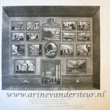 KOOPHANDEL, NIJVERHEID--- Grote (35x45 cm.) aquatint prent 'Voornaamste takken van Nederlandsch bestaan', door W. Kok, 1794.