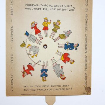 VOORWALT, FOTOGRAFIE--- Reclamekaart fotohandel Voorwalt, Overveen, ca. 1930.
