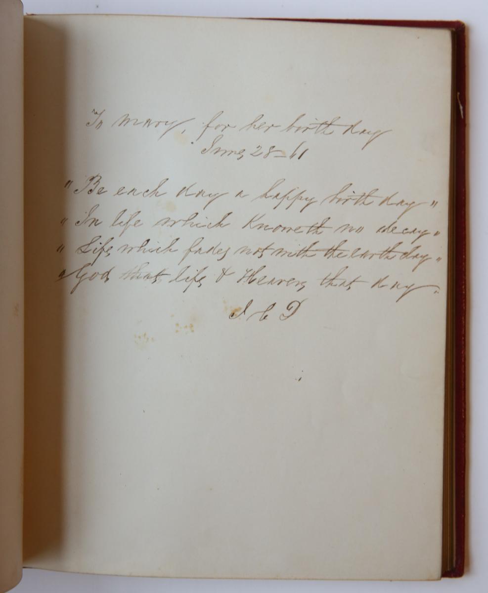 COSTA, DA; TAYLOR; AMERIKA Poëziealbum van de Amerikaanse Mary W. Taylor te Peoria (Illenois) over 1860-1863. 1 deel, manuscript.