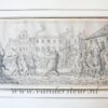 [Drawing Die Bremer Stadsmuzikanten, de Bremer Stadsmuzikanten 1825] Drawing by Friedrich Adolf Dreyer (Bremen 1780-1850), signed “Bremen 1825”, 23,5×47 cm. A parade of music making bears with city view of Bremer in the back.