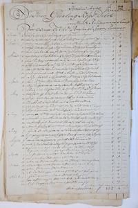 [Manuscripts 1786/1787, Batavian Republic] Dossier van ca. 35 nota's betaald door Geerling Kops Pietersz. in de jaren 1786/1787. Ook enkele uit de jaren 1772, 1797 en 1800. Manuscripten.