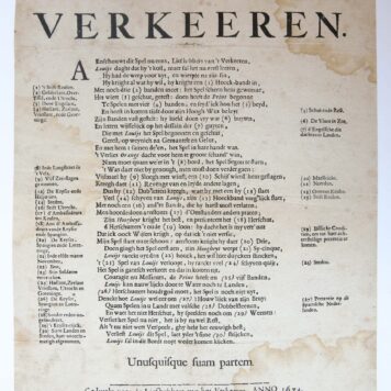 Pamphlet. Aende Liefhebbers van het Verkeeren, [S.n.] 1674, [s.l.], 1p.