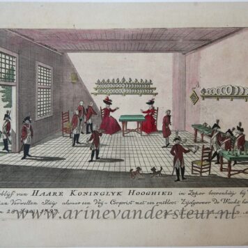 [Antique print, handcolored etching] Verblyf van HAARE KONINGKLYK HOOGHEID..., published ca. 1787-1790.