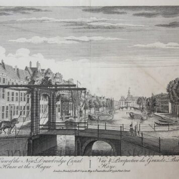 [Antique print, etching] A Perspective View of the New Drawbridge Canal and Great Orphan House at The Hague (Bierkade Den Haag), published ca. 1770.