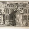 [Antique print; etching, The Hague] Vreugde tempel opgericht voor het huis van de keizerlijke ambassadeur te Den Haag..., published 1716.
