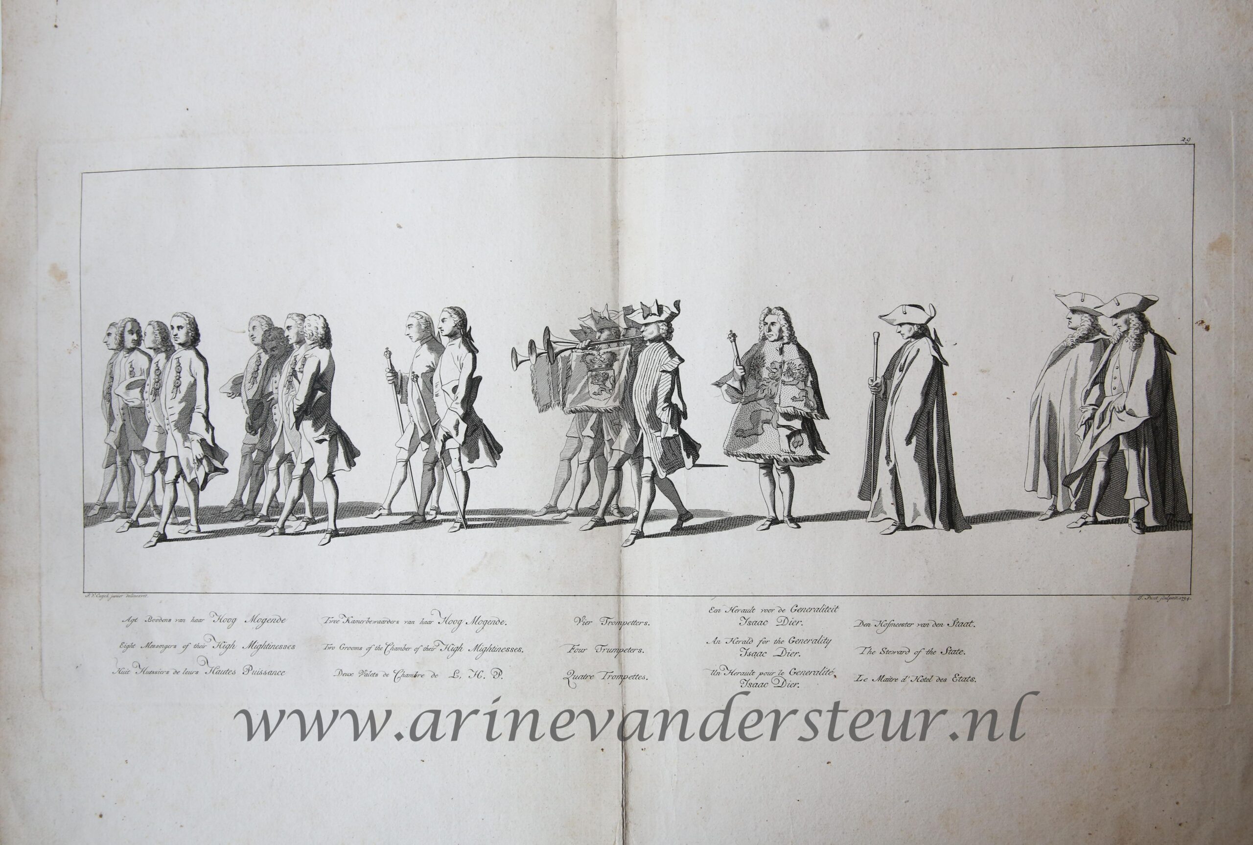 [Antique print, etching, Delft] Plate from the funerary procession of Willem Carel Hendrik Friso, on February the 4th 1752, published 1755.