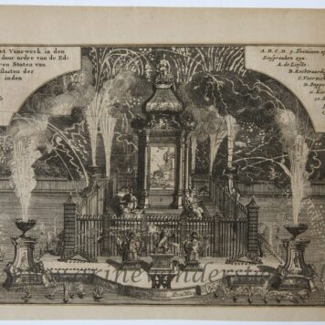 [Antique print, etching, Den Haag, The Hague, Hofvijver] Afbeelding van het Vuurwerk..., published 1713.