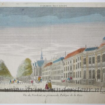 [Original print; handcolored etching, The Hague, Den Haag] Vue du Voorthout, ou promenade Publique de la Haye, published ca. 1760.