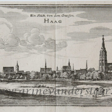 [Antique print; etching] Ein Stuck von dem Graefen HAAG (Den Haag - The Hague), published 1650.