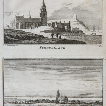 [Antique print; etching] Schevelinge (Scheveningen, The Hague, Den Haag), published 1723-1733.