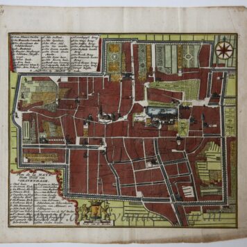 [Cartography, antique print, handcolored etching] Plan de la HAYE / Platte Gront van s GRAVENHAGE, published 1740.