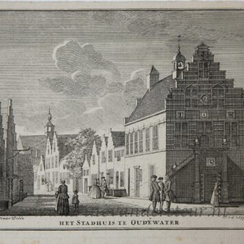 [Antique print, engraving] Het stadhuis te Oudewater, published 1747.