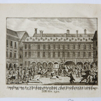 [Antique print; etching, The Hague] Aanslag op de Gedeputeerden van Dordrecht, in 's Hage, published 1786-1792.