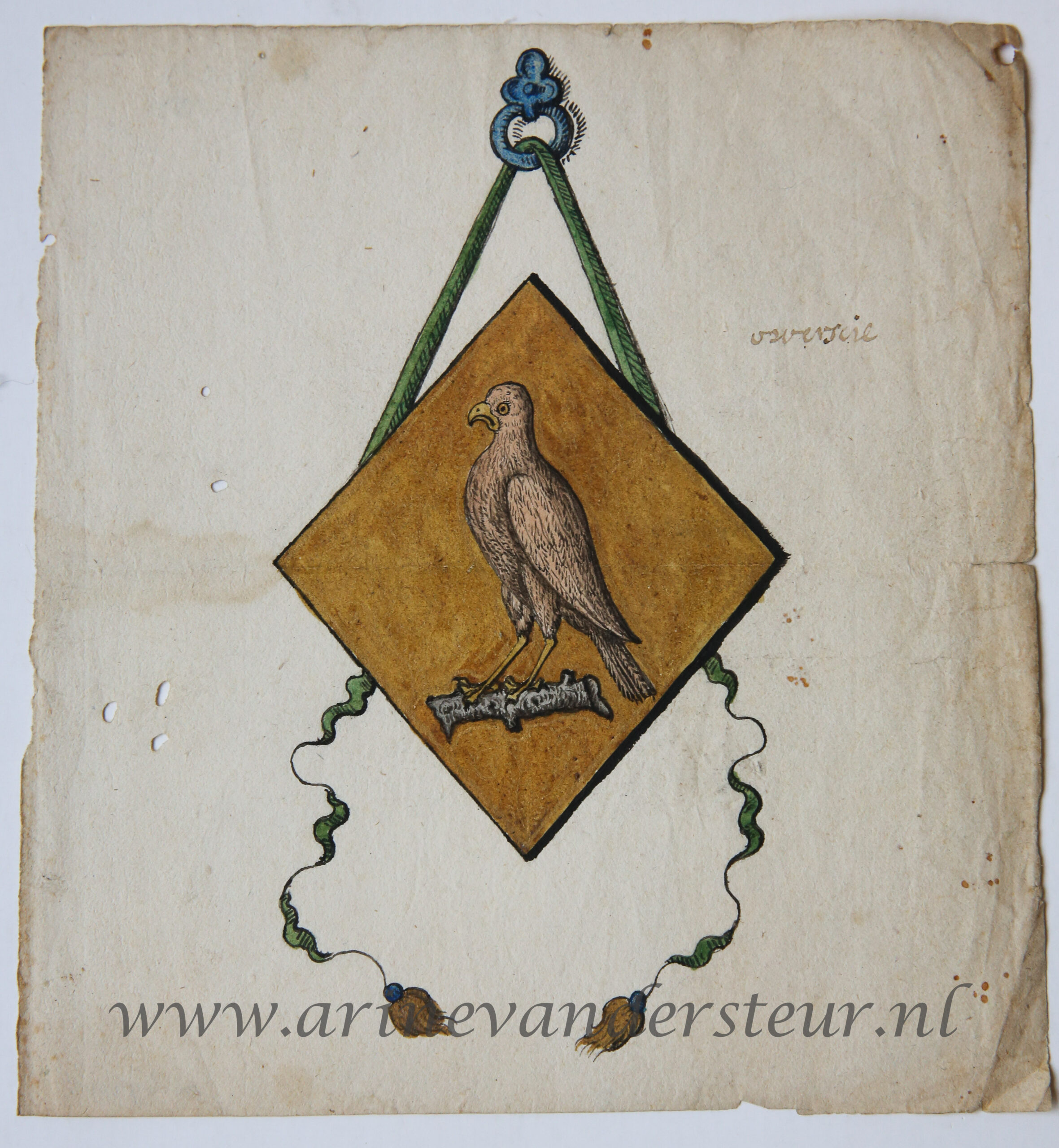  - [Antique drawing, oude tekening] A family crest (?), 18th century.