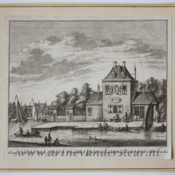 [Antique print, etching] Gesigt van het Stads Tolhuys by Overschie, published ca. 1736
