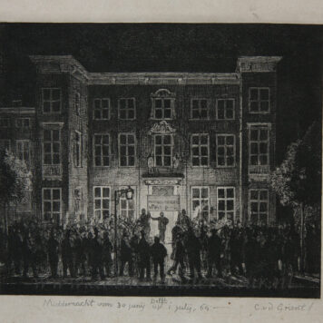 [Modern print, etching] Funeral of the Delft Academy, published ca. 1864-1866.