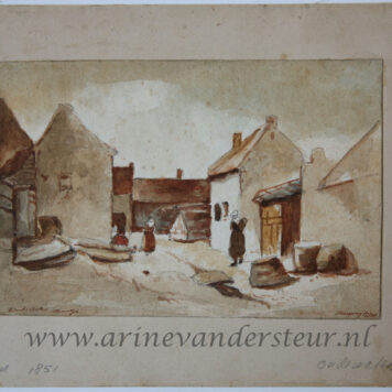 [Modern drawing, Moderne tekening] Oudewater Straatje, 1851.
