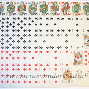 [Antique print, playing cards, lithography] Playing cards, Aces with Dutch topographic views, published 20th century.