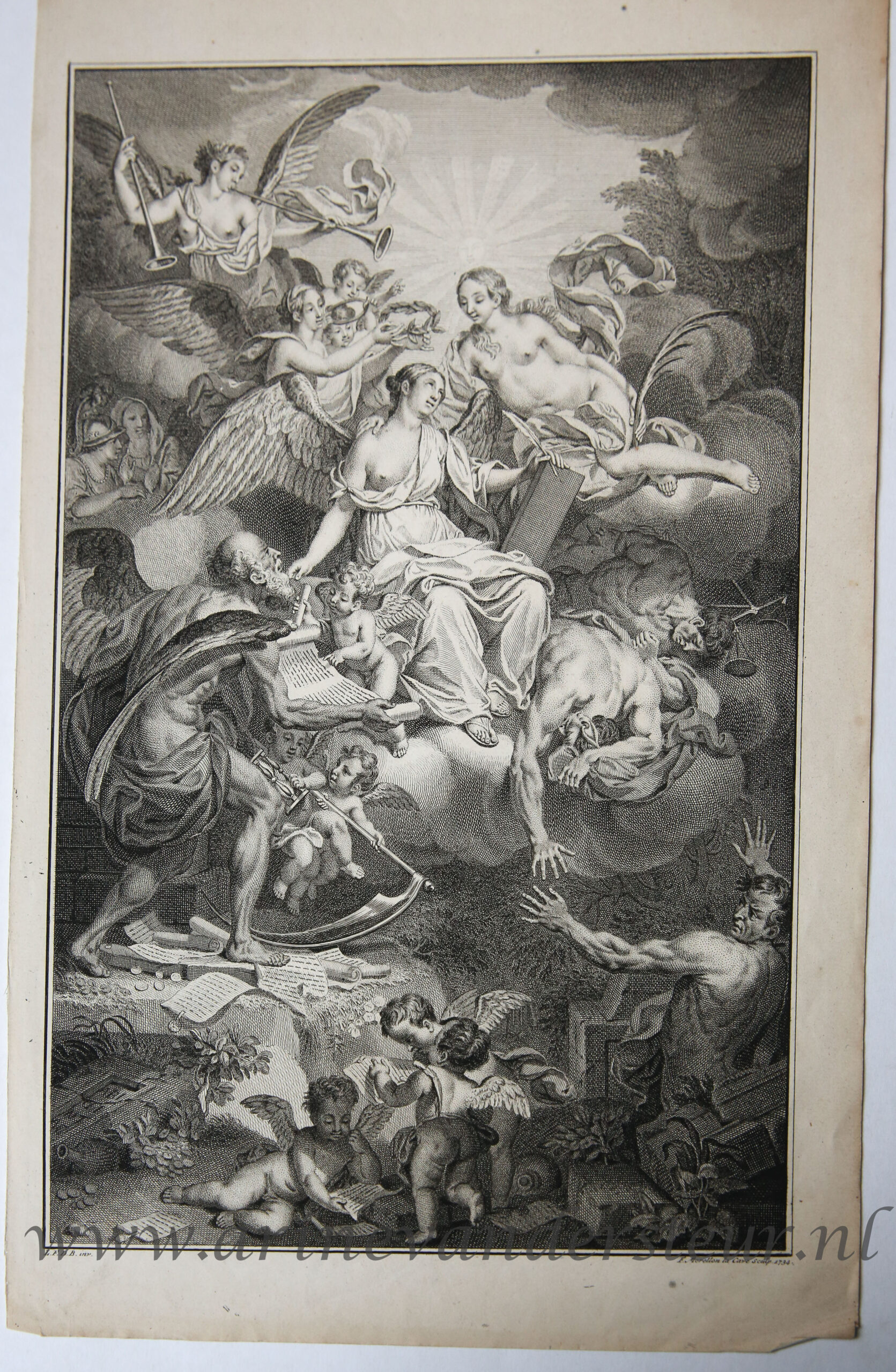 [Antique title page, 1734] Aloude Hollandsche histori der keyzeren, koningen, hertogen en graaven, published 1734, 1 p.